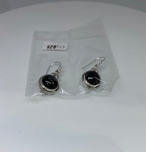 Natural Rainbow Moonstone Earrings In Cable Sterling Silver
