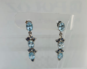 Genuine Silver and Topaz Gemstone Earrings.