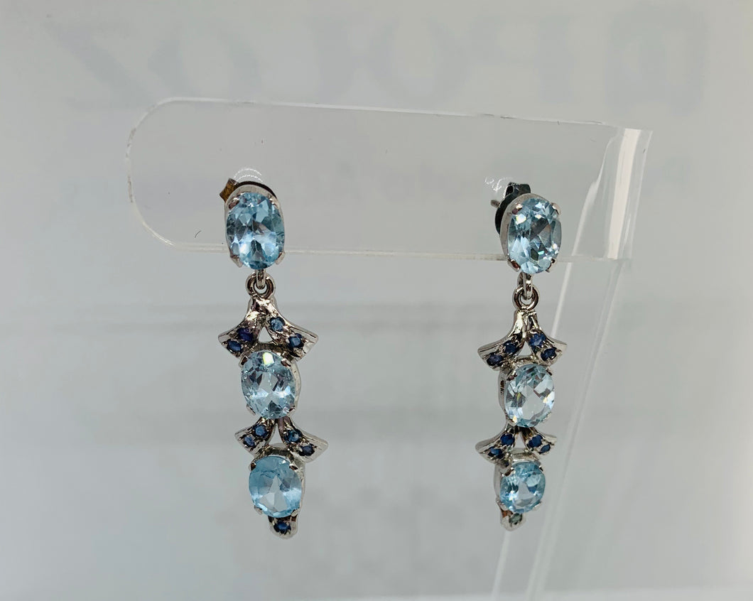 Genuine Silver and Topaz Gemstone Earrings.