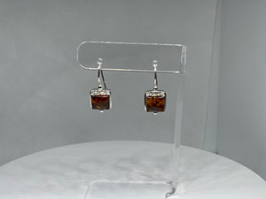 Natural Amber with Inclusions Earrings Handcrafted