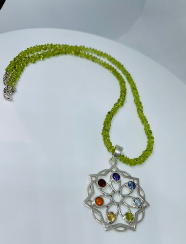 Natural Peridot Beaded Necklace