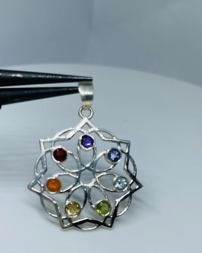 7- Stone Chakra Pendant made in 925 Silver