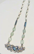 Load image into Gallery viewer, Statement Necklace Natural Green-Blue Aquamarine with 925 sterling silver.