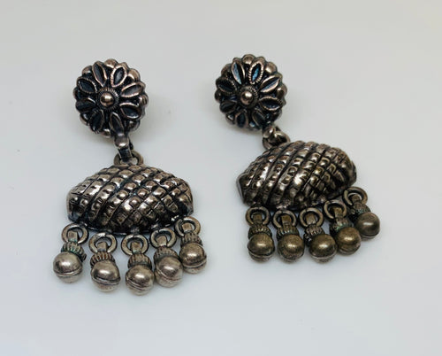 Oxidized 925 Silver Earrings