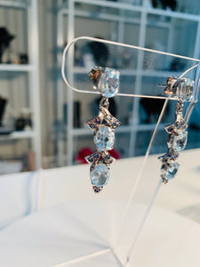 Genuine Silver and Topaz Gemstone Earrings.