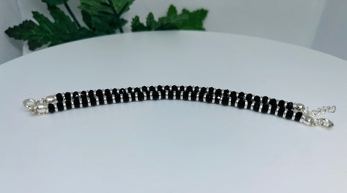 Baby Black Bead Bracelets/ Anklets 4.5 inches