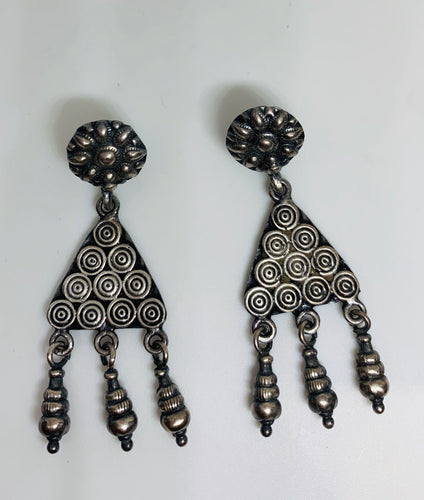 Oxidized 925 Silver Earrings