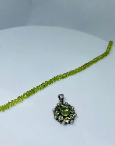 Peridot Pendant with small pearls