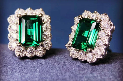 Gold Plated Designer Emerald Earrings
